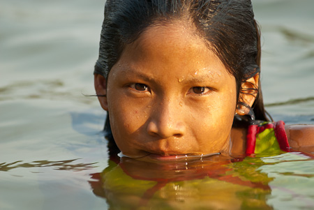 Kokodju Kayapo swimming in the river